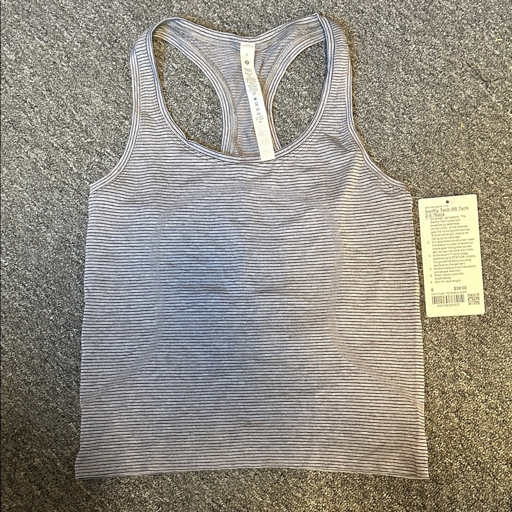 NWT Lululemon Swiftly RB 2.0 Race TETA/BLK/ALRH 6